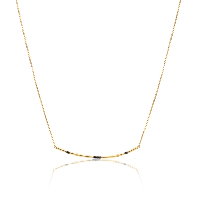Gargantilha Fio Redondo Em Ouro 18k Com Espinélio 45cm.