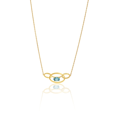 GARGANTILHA ELOS COM TOPÁZIO SWISS EM OURO 18K 45CM