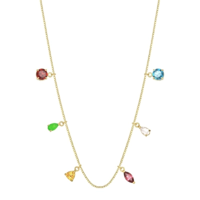 Choker em Ouro 18K com Pedras Naturais 40cm – 3,0gr