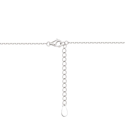 Gargantilha Bola Pequena em Prata 925 com Zirc e Ródio 45cm