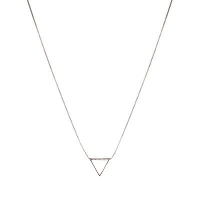 Gargantilha Triângulo Passante em Prata 925 Ródio 45-50cm