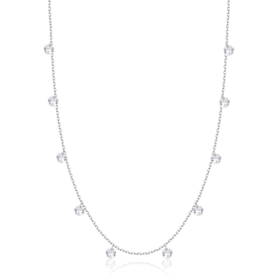 Gargantilha em Prata 925 Zircônias 40/45cm e Ródio