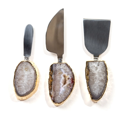 KIT UTENSÍLIOS QUEIJO CRISTAL ÁGATA - LINHA HOME
