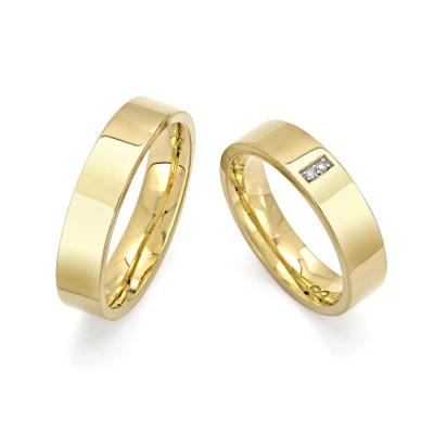 Par de Alianças Conexão Eterna em Ouro 18K