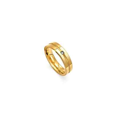 Par de Alianças Eterno Compromisso em Ouro 18K
