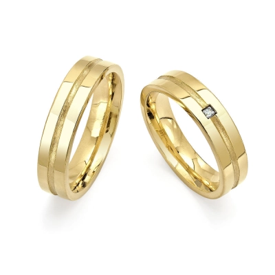 Par de Alianças Eterno Compromisso em Ouro 18K