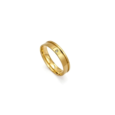 Par de Alianças Promessa em Ouro 18K