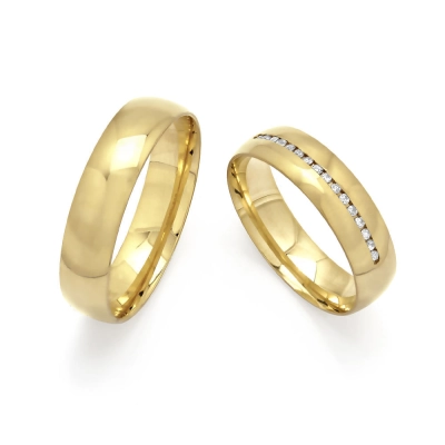 Par de Alianças União Perfeita em Ouro 18K