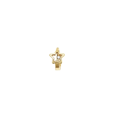 PIERCING ARGOLA ESTRELA EM OURO 18K COM ZIRCÔNIA