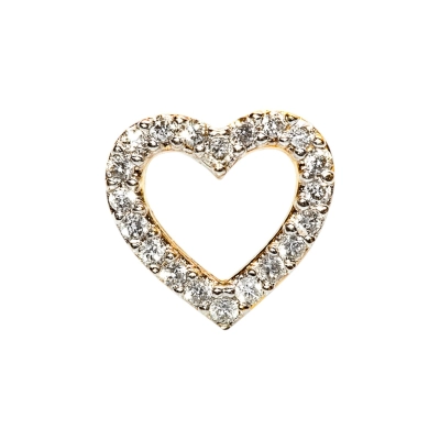 PIERCING CORAÇÃO EM OURO 18K COM DIAMANTES 0,06CT