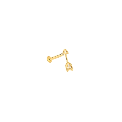 Piercing Flecha c/Zircônia Em Ouro 18k.