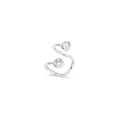 PIERCING ORELHA MOLA COM ZIRCÔNIA EM PRATA 925 COM RÓDIO
