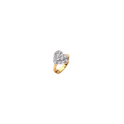 Piercing Coração Com Zircônias em Ouro 18K .