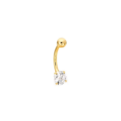 PIERCING SOLITÁRIO EM OURO 18K COM ZIRCÔNIA