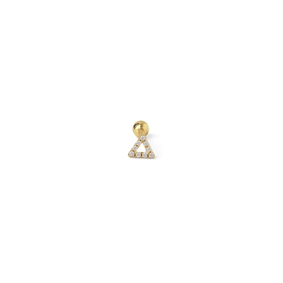 PIERCING TRIÂNGULO OURO 18K COM ZIRCÔNIA