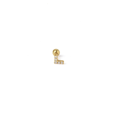 PIERCING V OURO 18K COM ZIRCÔNIA