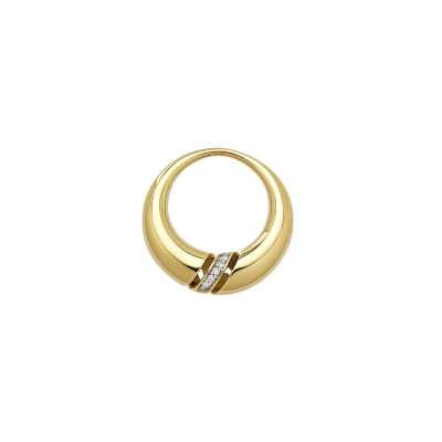 PINGENTE ABAULADA EM OURO 18K COM  DIAMANTES 0,025CT