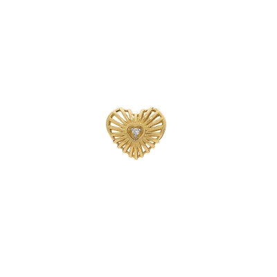 PINGENTE CORAÇÃO EM OURO 18K COM DIAMANTE 0,005CT