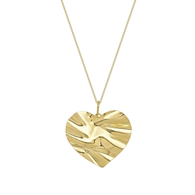 PINGENTE CORAÇÃO ONDULADO EM OURO 18K