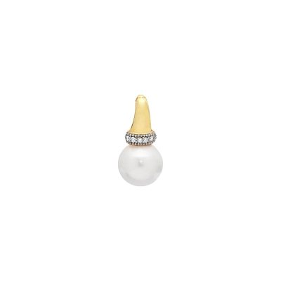 PINGENTE DELICADEZA PÉROLA E DIAMANTES OURO 18K