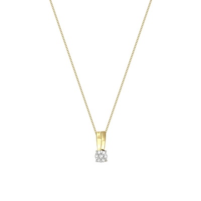 PINGENTE FLOR COM RÓDIO E DIAMANTES 0,08CTS EM OURO 18K