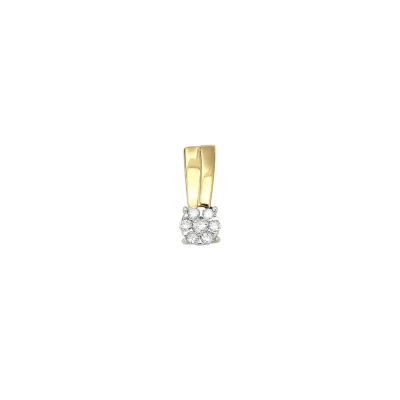 PINGENTE FLOR COM RÓDIO E DIAMANTES 0,08CTS EM OURO 18K