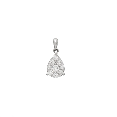 PINGENTE GOTA ILUSION DIAMANTE OURO BRANCO 18K