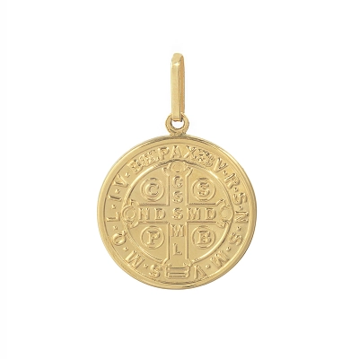 PINGENTE HARMONIA SÃO BENTO MÉDIO EM OURO 18K