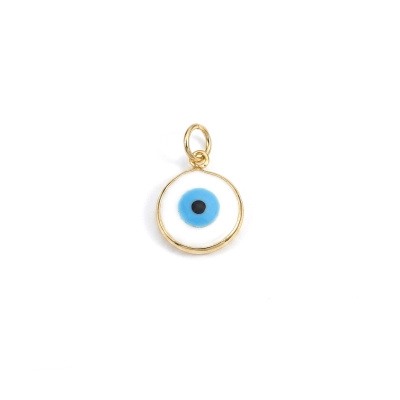 PINGENTE LUMIAR OLHO GREGO COM FIO DE SEDA OURO 18K