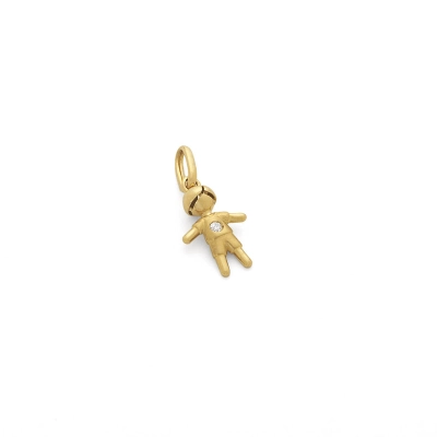 PINGENTE MENINO EM OURO 18K COM DIAMANTE 0,010CT
