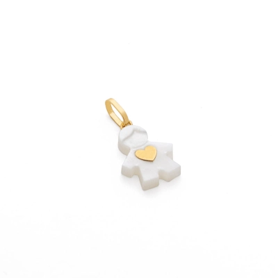 PINGENTE MENINO MADREPÉROLA E OURO 18K