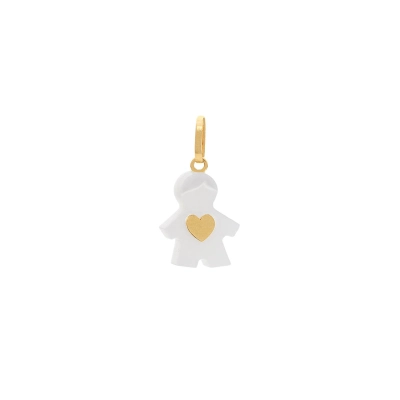 PINGENTE MENINO MADREPÉROLA E OURO 18K