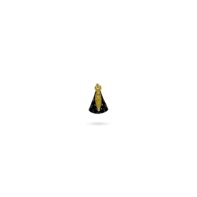 PINGENTE NSRA APARECIDA MINI EM OURO 18K COM SAFIRAS 0,048CT