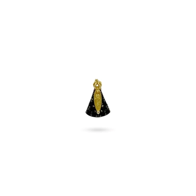 PINGENTE N.SRA. APARECIDA PEQUENA SAFIRA E OURO 18K