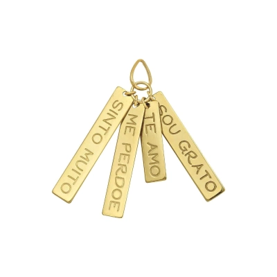Pingente Placas em Ouro 18k