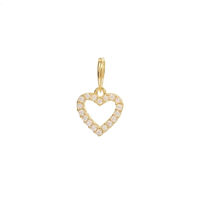 PINGENTE PRISMA CORAÇÃO VAZADO BORDA ZIRCÔNIAS OURO 18K