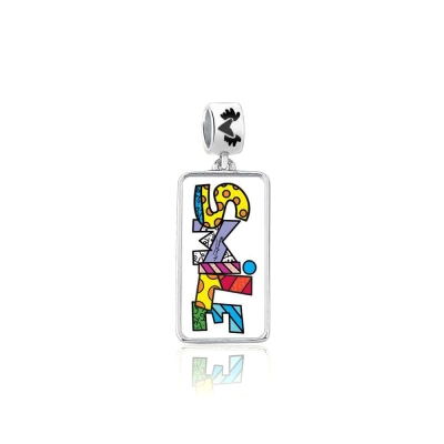 Pingente Smile em Prata com Ródio Branco