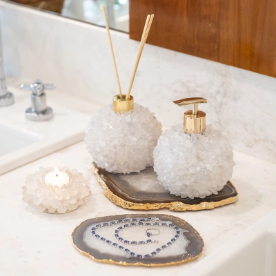 PORTA VELA CRISTAL QUARTZO - LINHA HOME