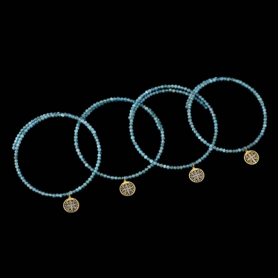 PULSEIRA APATITA PLACA SÃO BENTO OURO 18K