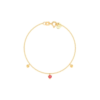 Pulseira Bola C/Rubi Em Ouro 18k.