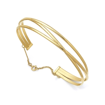 PULSEIRA BRACELETE TRÊS FIOS EM OURO 18K 13CM