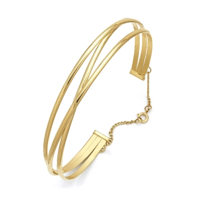 PULSEIRA BRACELETE TRÊS FIOS EM OURO 18K 13CM