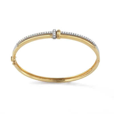 PULSEIRA BRACELETE ABSOLUTO CONFORTO FIO PAVÊ EM OURO 18K COM DIAMANTES 0,42CT