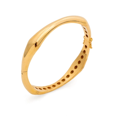 PULSEIRA BRACELETE CHANFRADO EM OURO 18K