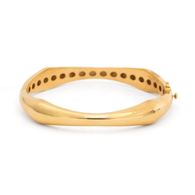 PULSEIRA BRACELETE CHANFRADO EM OURO 18K
