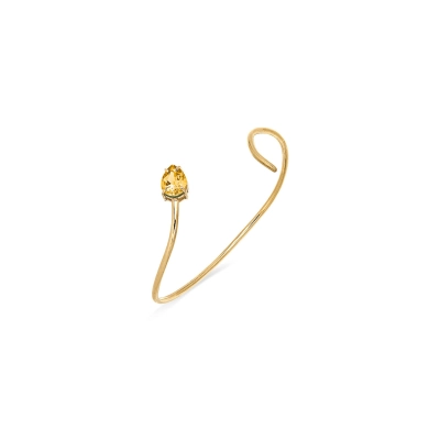 PULSEIRA BRACELETE COBRA EM OURO 18K COM CITRINO 17CM