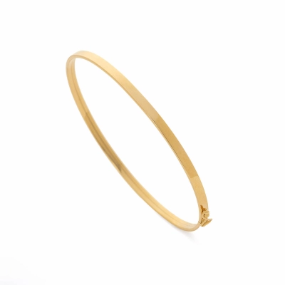 PULSEIRA BRACELETE FIO RETANGULAR EM OURO 18K 19CM