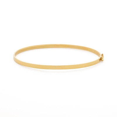 PULSEIRA BRACELETE FIO RETANGULAR EM OURO 18K 19CM