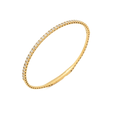 PULSEIRA BRACELETE RIVIERA EM OURO 18K COM DIAMANTES 0,98CT