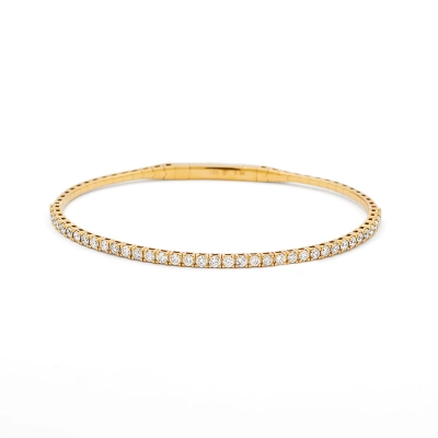 PULSEIRA BRACELETE RIVIERA EM OURO 18K COM DIAMANTES 0,98CT